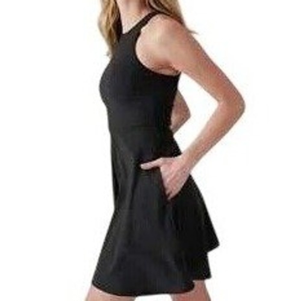Athleta Conscious Dress Black‎ Women's XS A-Line with Pockets LBD - Picture 2 of 12